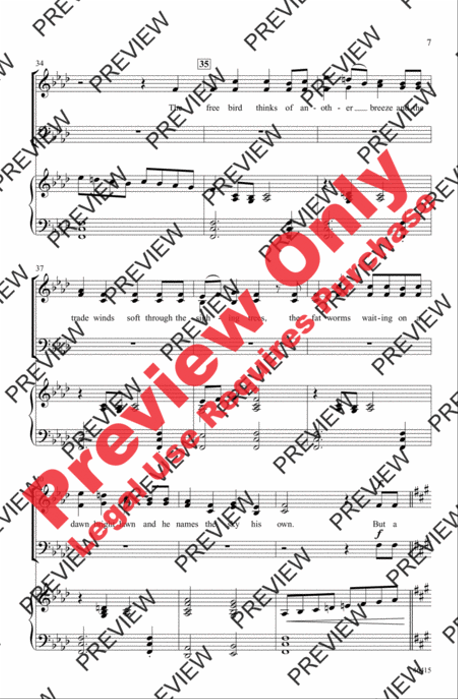 Caged Bird Caged Bird 4-Part scores gallery preview page 6