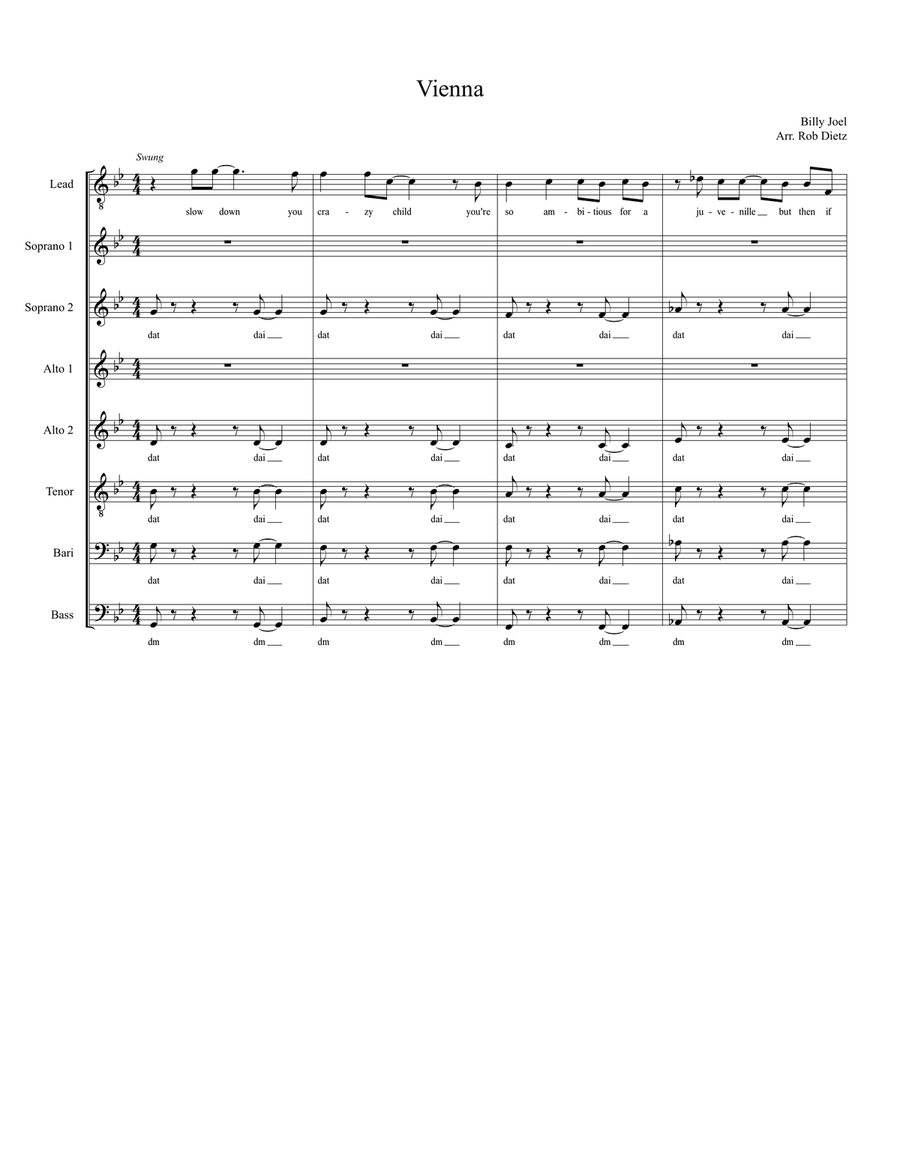 Vienna Vienna A Cappella scores gallery preview page 1