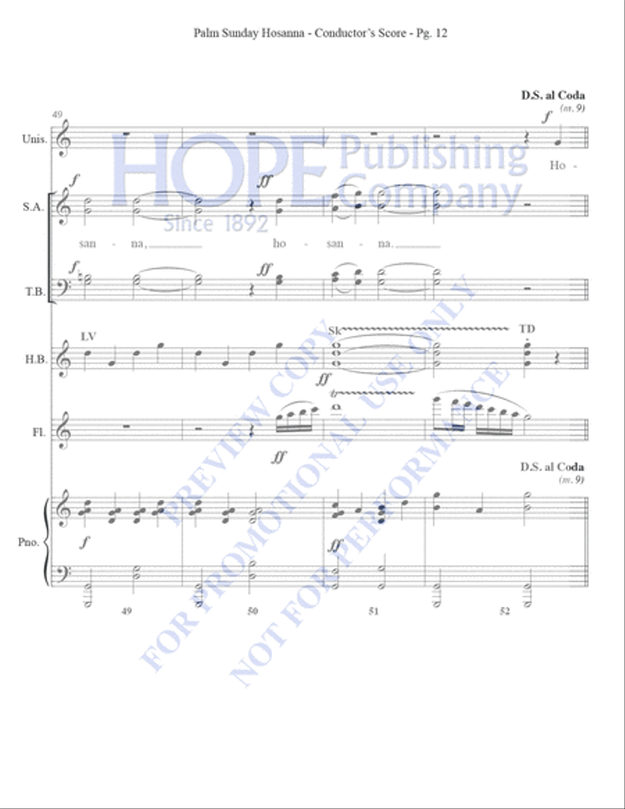 Palm Sunday Hosanna Palm Sunday Hosanna Unison Choir scores gallery preview page 14