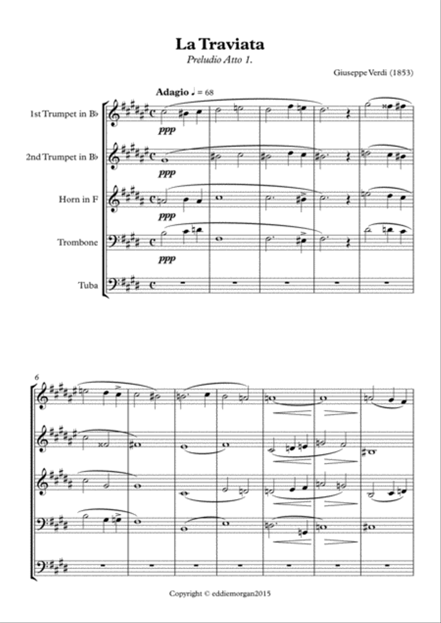 La Traviata - Prelude Brass Ensemble scores gallery preview page 2