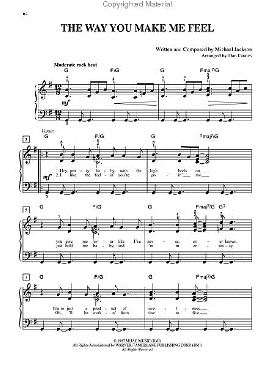 Michael Jackson – Number Ones Easy Piano scores gallery preview page 4