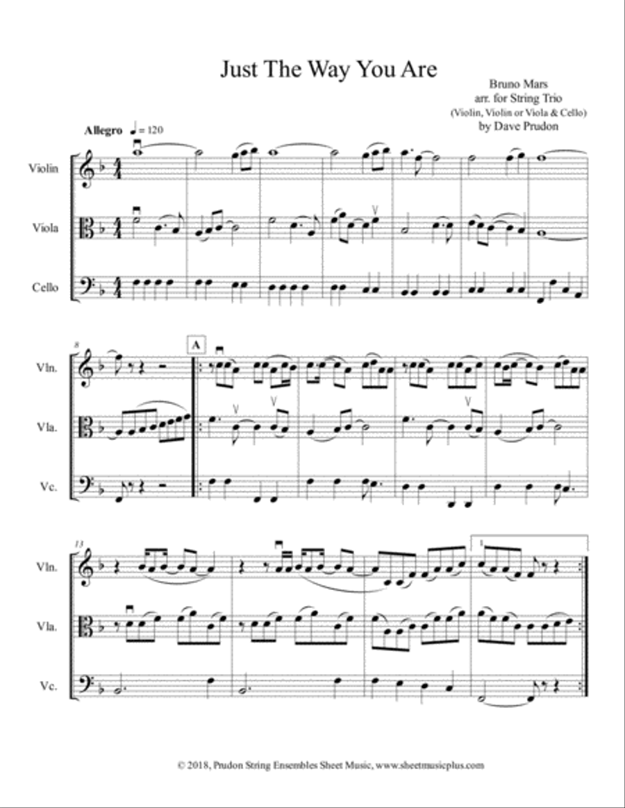 Just The Way You Are String Trio scores gallery preview page 1