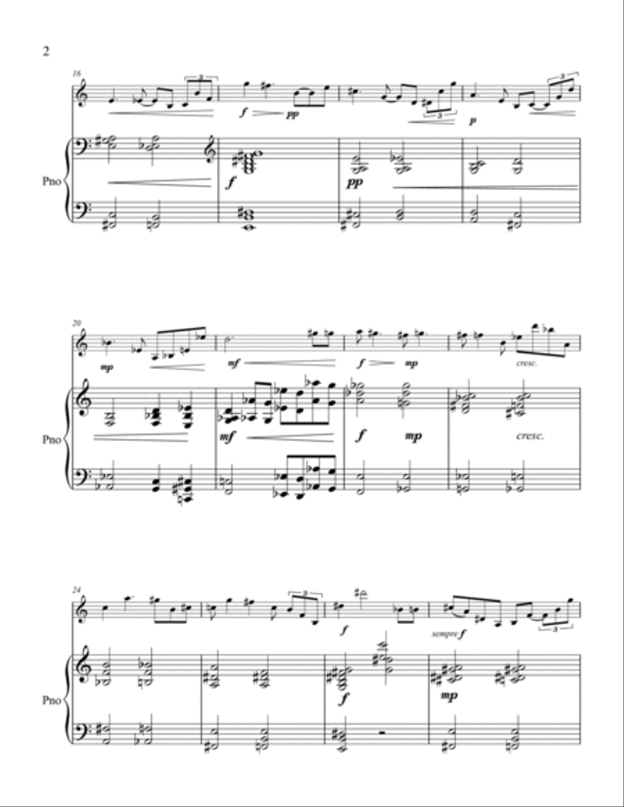 Quiet Lament for violin and piano Violin Solo scores gallery preview page 2