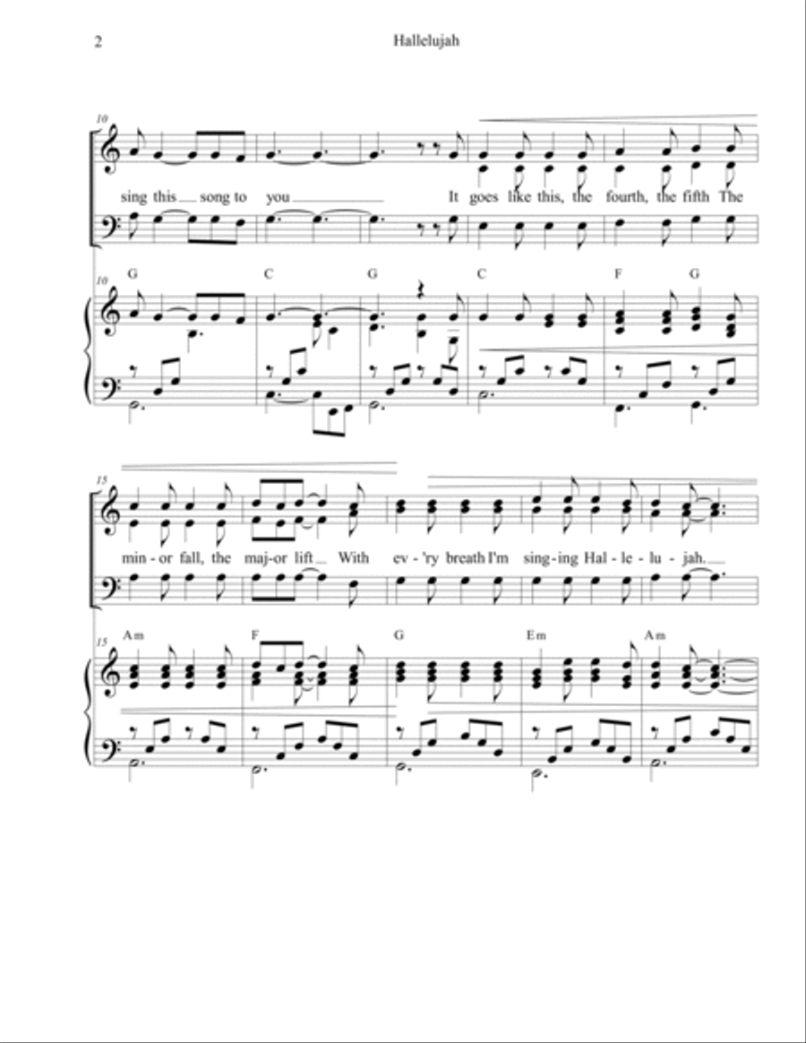 Hallelujah 3-Part scores gallery preview page 2