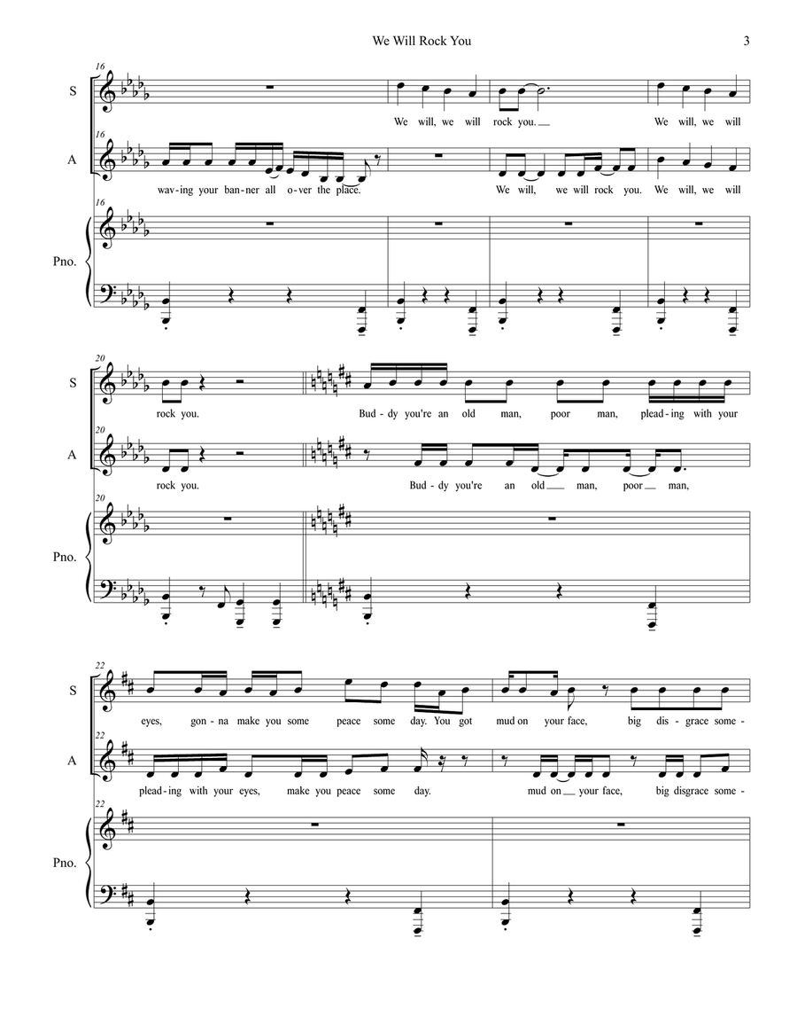 We Will Rock You Vocal Duet scores gallery preview page 3