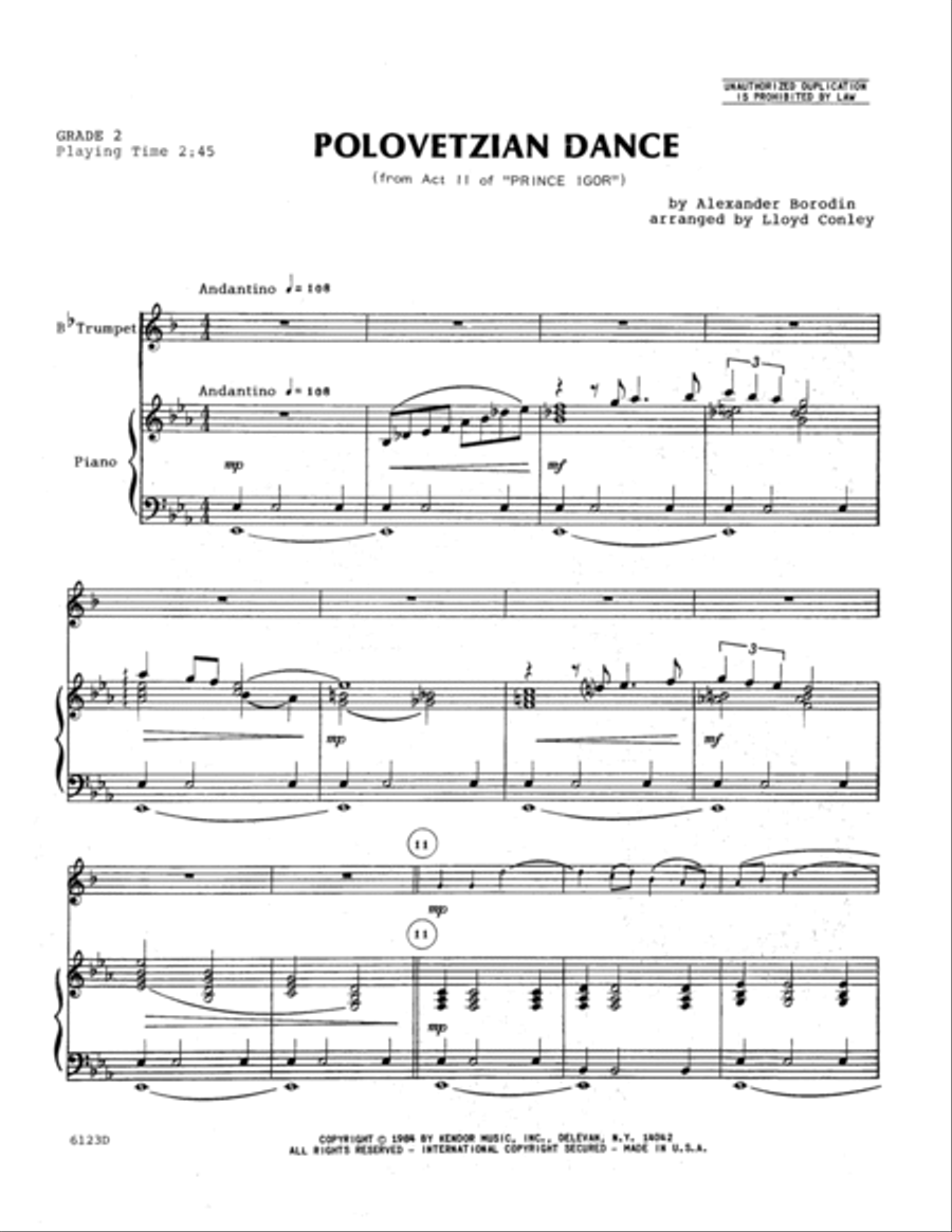 Polovetzian Dance (from Act II of Prince Igor) B-Flat Trumpet scores gallery preview page 2