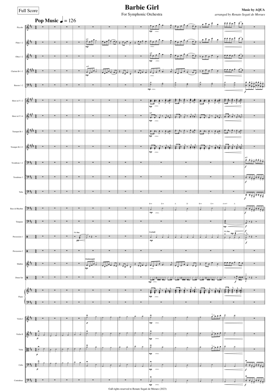 Barbie Girl Full Orchestra scores gallery preview page 1