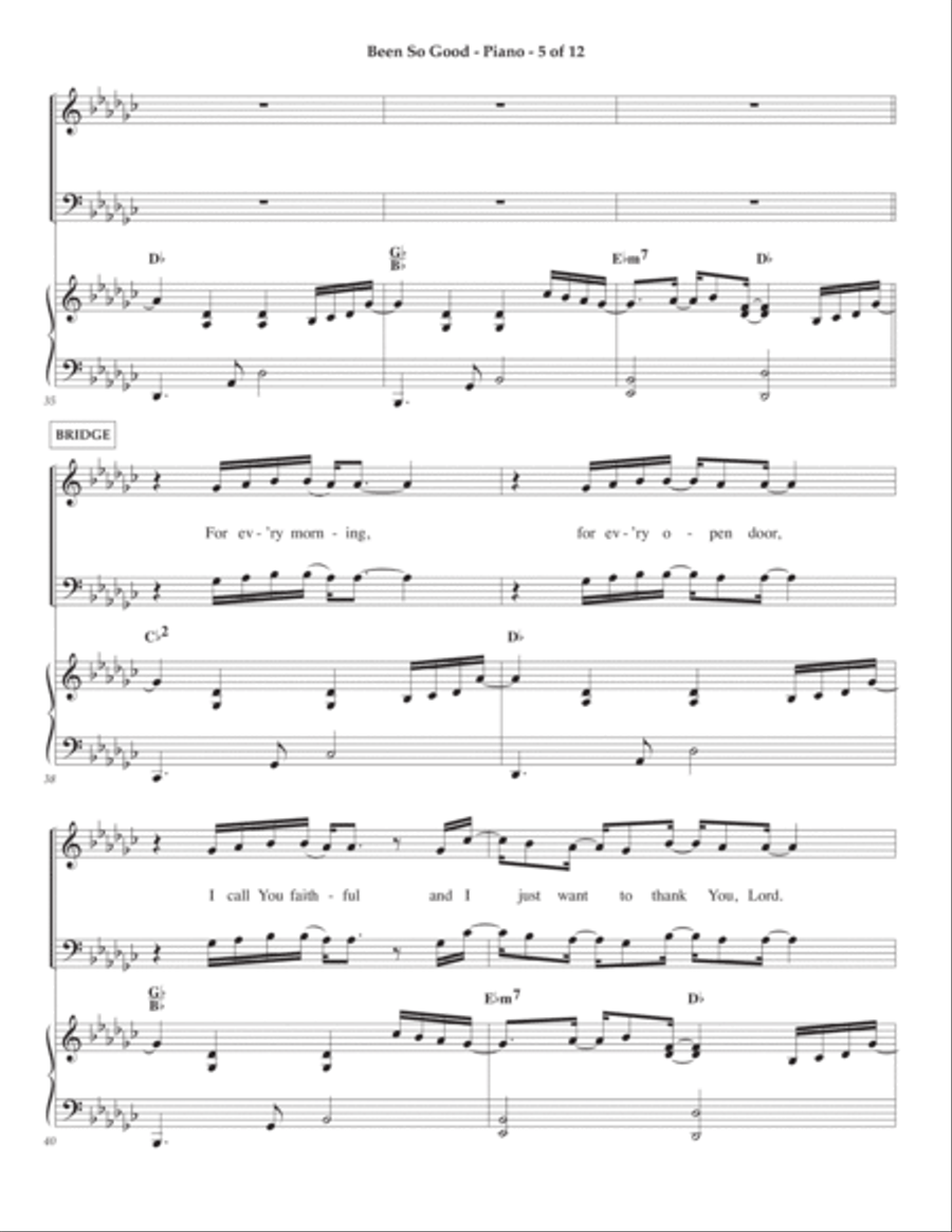 Been So Good Piano, Vocal, Guitar scores gallery preview page 5