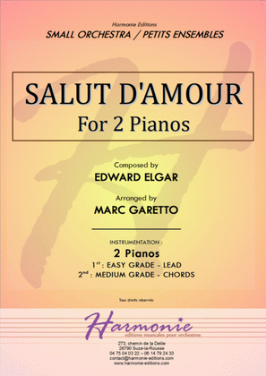 Book cover for Salut d'Amour - LiebesGruss - EDWARD ELGAR - PIANO DUET - Arrangement by Marc GARETTO