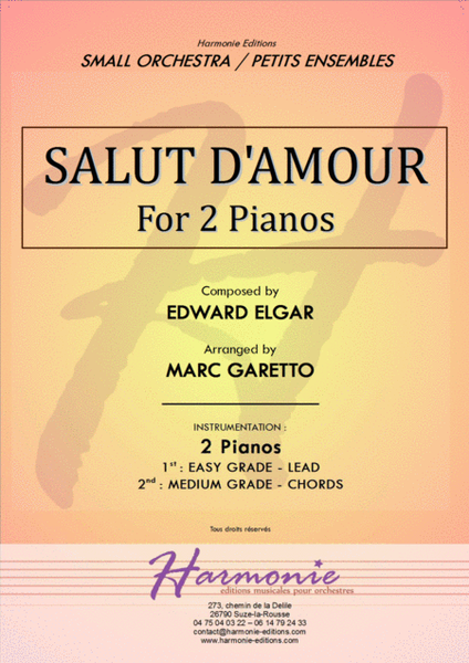 Salut d'Amour - LiebesGruss - EDWARD ELGAR - PIANO DUET - Arrangement by Marc GARETTO image number null