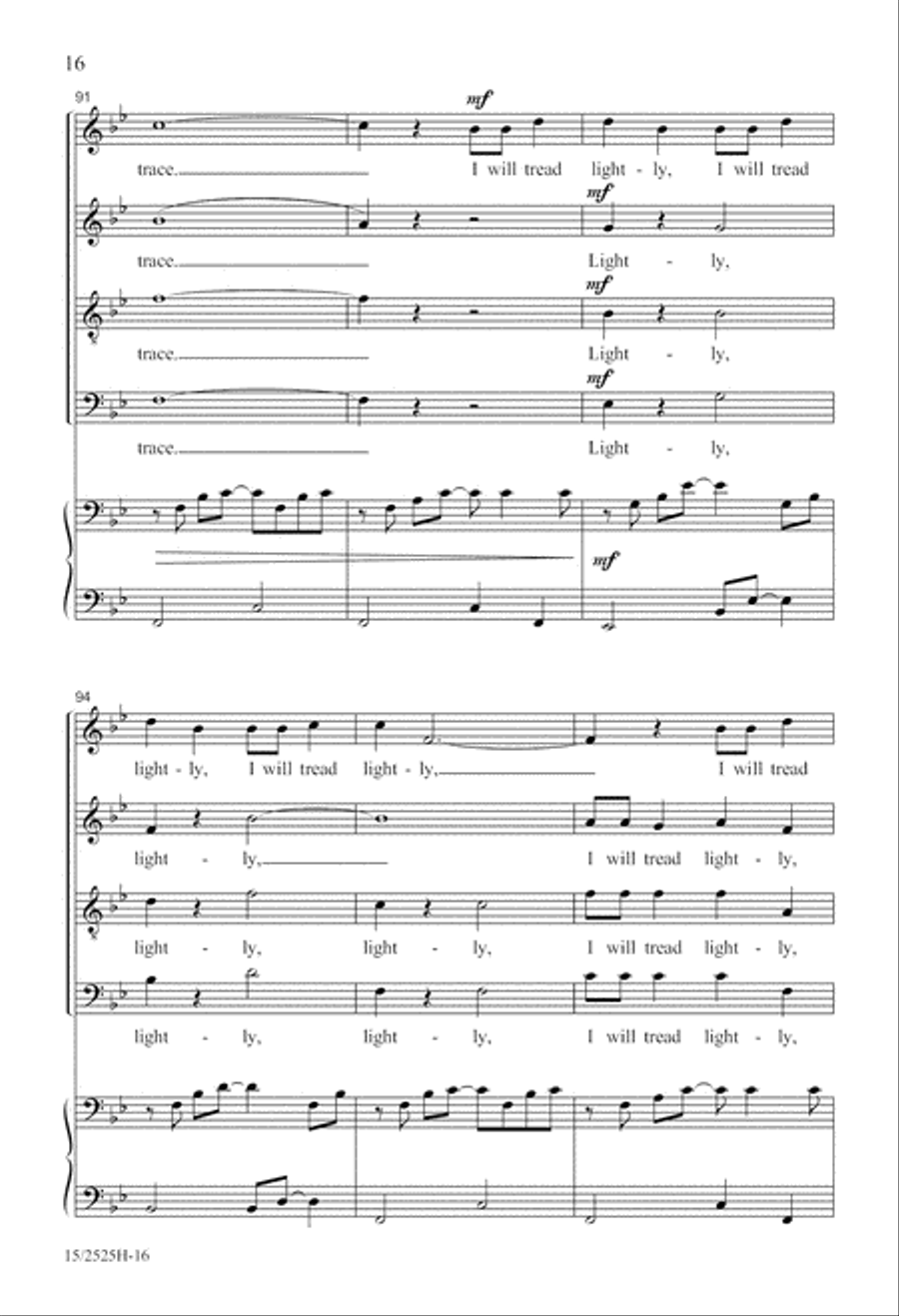 I Will Tread Lightly 4-Part scores gallery preview page 16