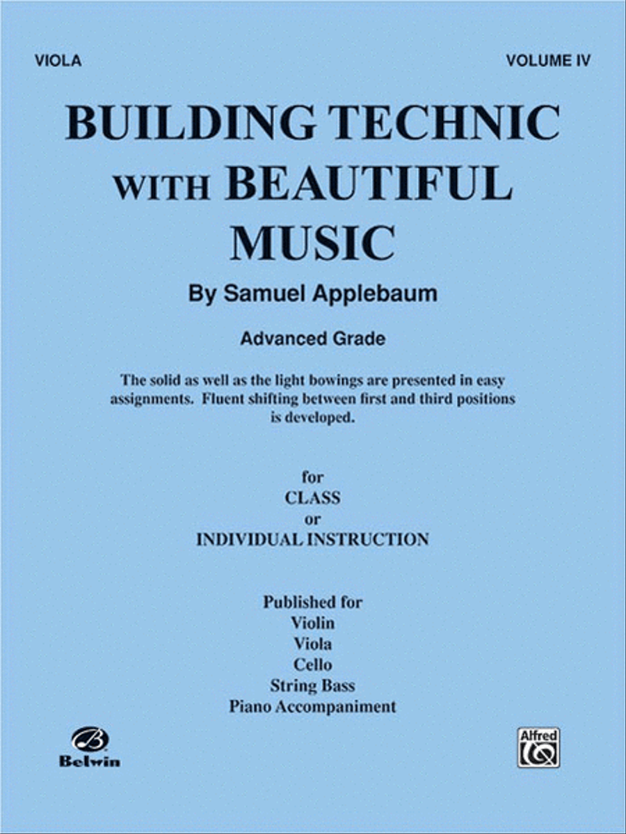 Building Technic With Beautiful Music, Book 4 by Samuel Applebaum Chamber Orchestra - Sheet Music