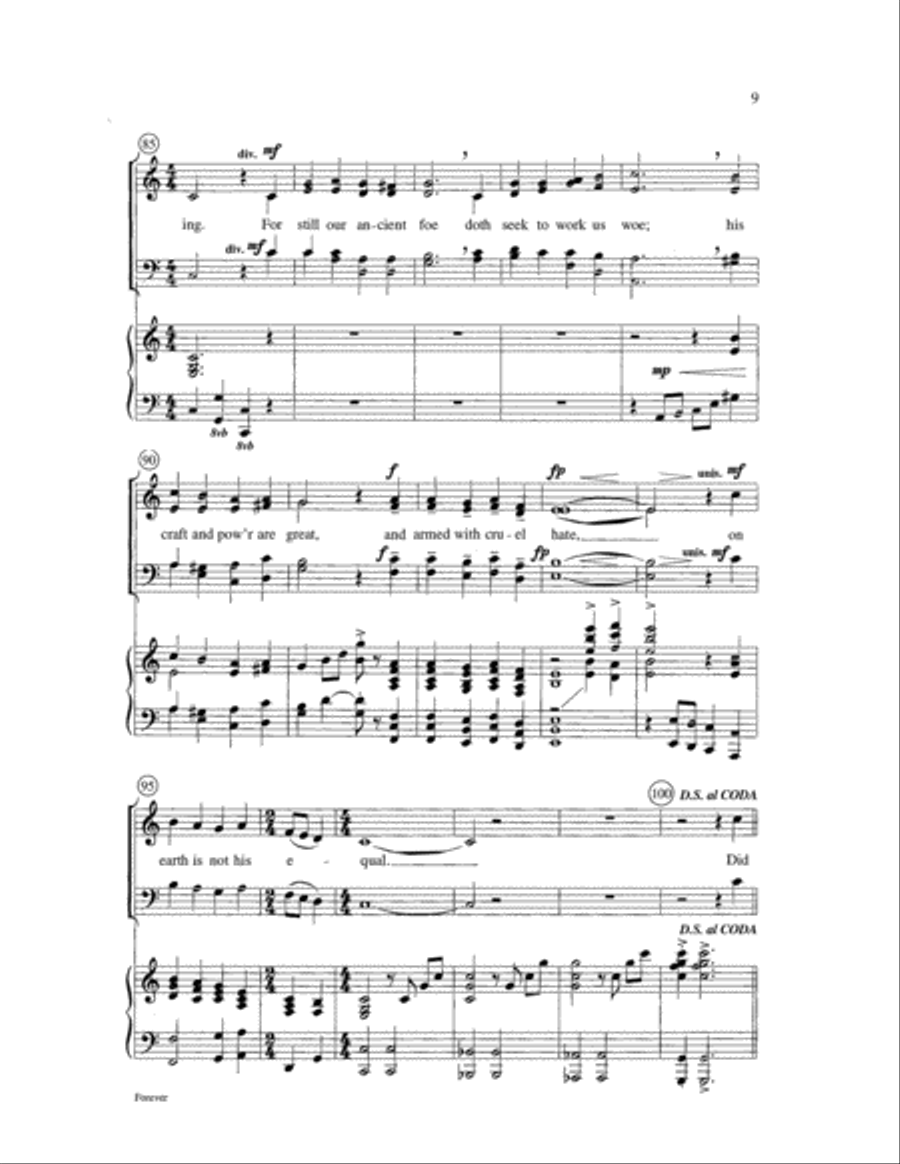Forever/A Mighty Fortress Is Our God Choir scores gallery preview page 9