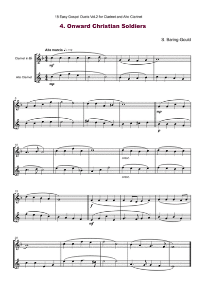 18 Easy Gospel Duets Vol.2 for Clarinet and Alto Clarinet
