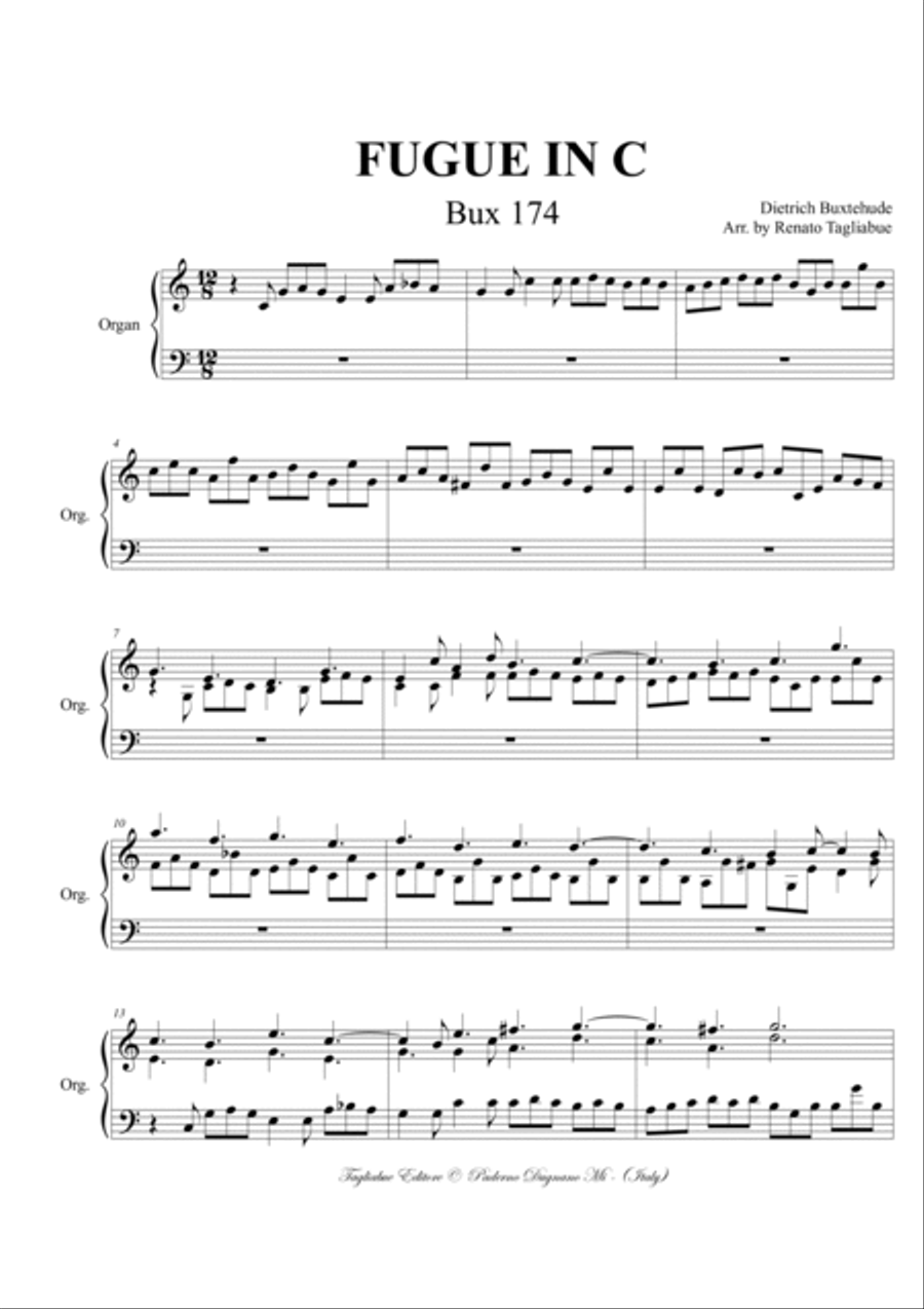 BUXTEHUDE - FUGUE IN C - BUXWV 174 - For organ BUXTEHUDE - FUGUE IN C - BUXWV 174 - For organ Organ Solo scores gallery preview page 2