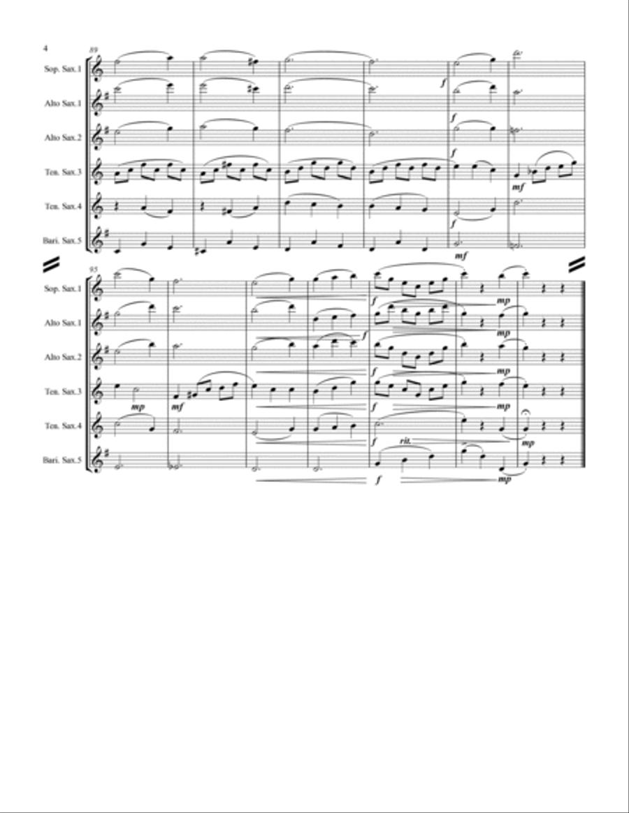 Edelweiss Saxophone Quintet scores gallery preview page 5