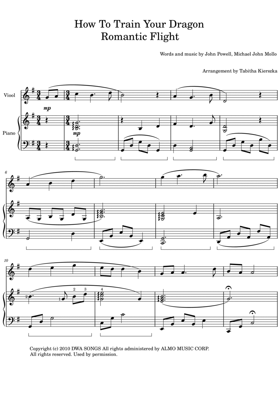 Romantic Flight Violin Solo scores gallery preview page 1