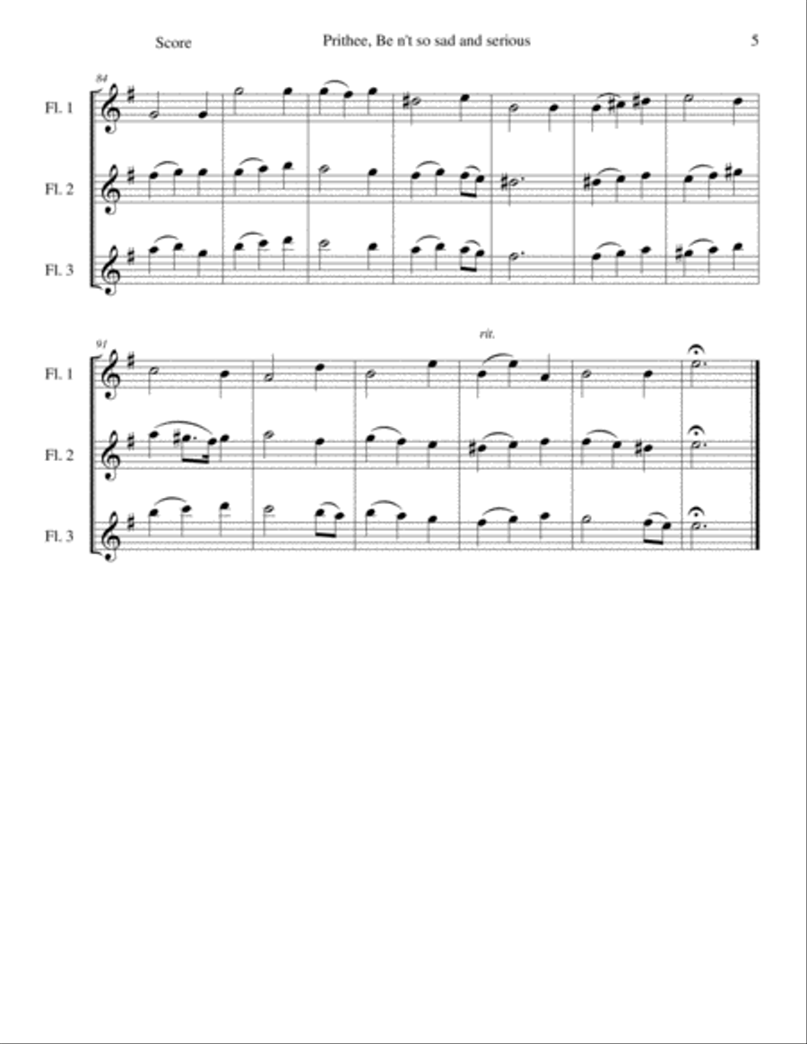 Eight Classical and Traditional Canons for 3 flutes Flute Solo scores gallery preview page 5