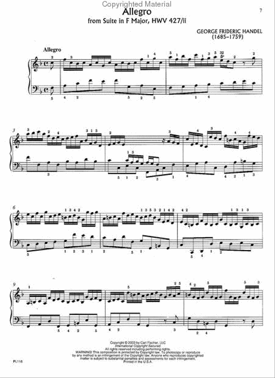 Handel Piano Solo scores gallery preview page 2