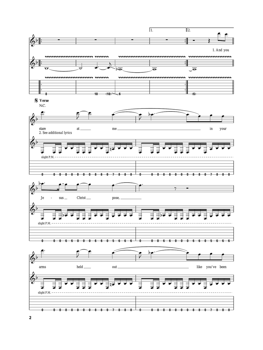 Jesus Christ Pose Acoustic Guitar scores gallery preview page 2