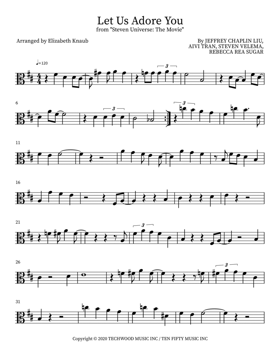 Let Us Adore You Viola Solo scores gallery preview page 1