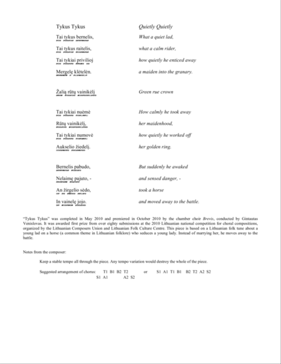 Tykus, Tykus 4-Part scores gallery preview page 10