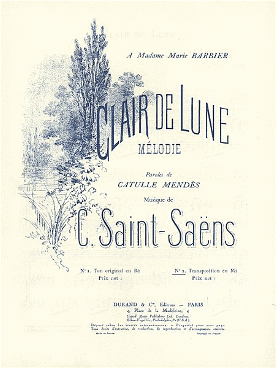 Clair de lune High voice, Fr High Voice scores gallery preview page 1