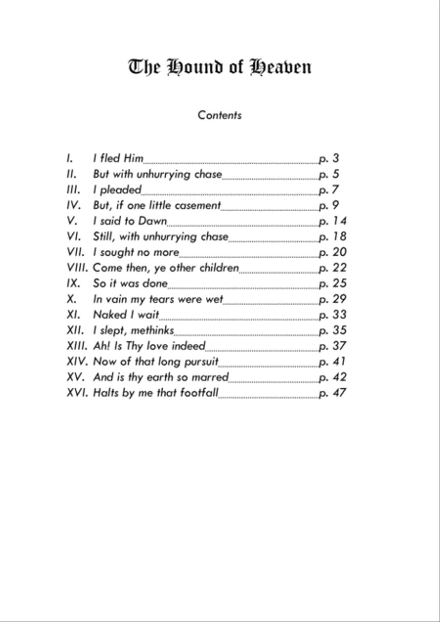 The Hound of Heaven - song cycle for high voice and piano High Voice scores gallery preview page 3