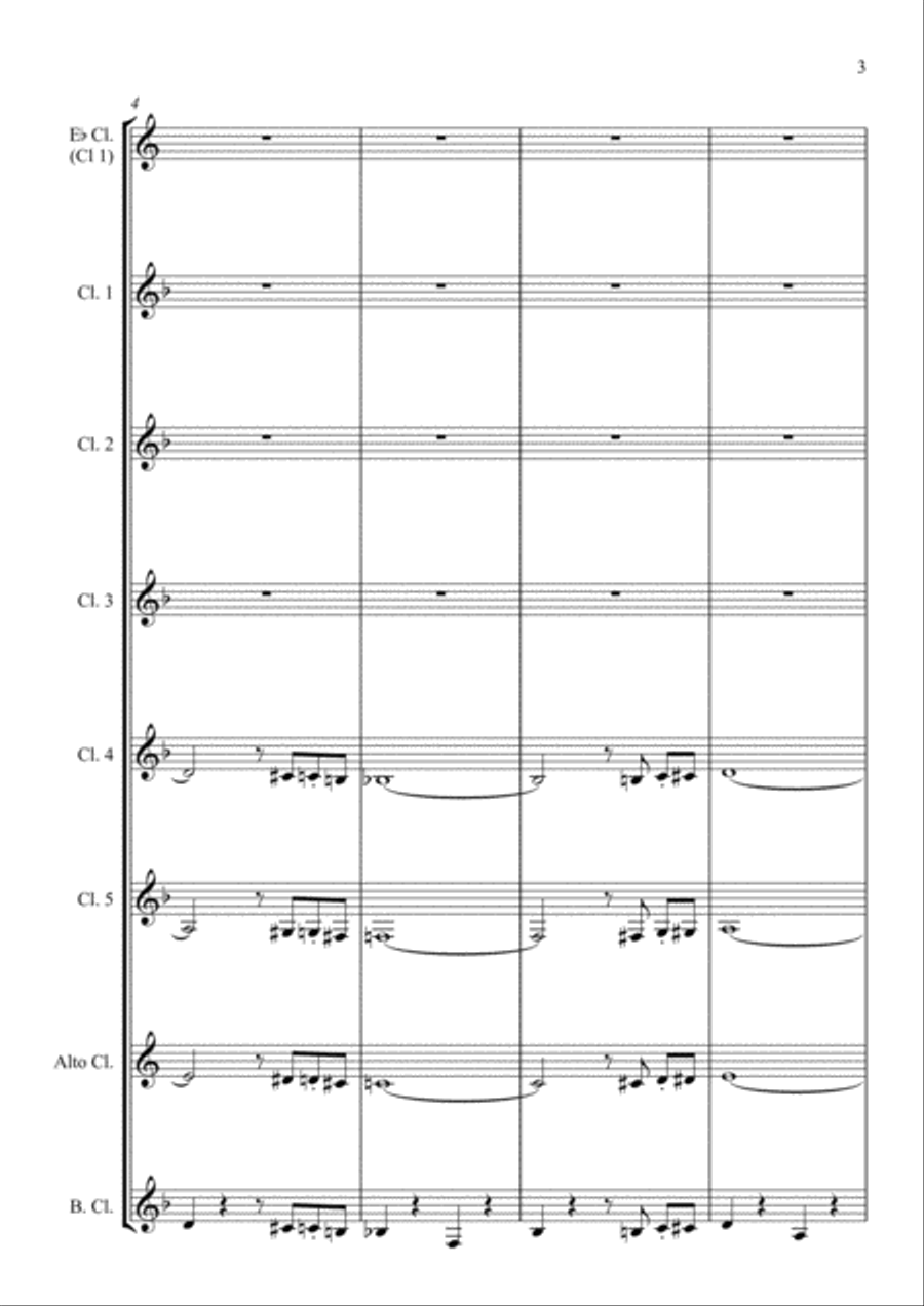 The Pink Panther from THE PINK PANTHER Clarinet Choir scores gallery preview page 3