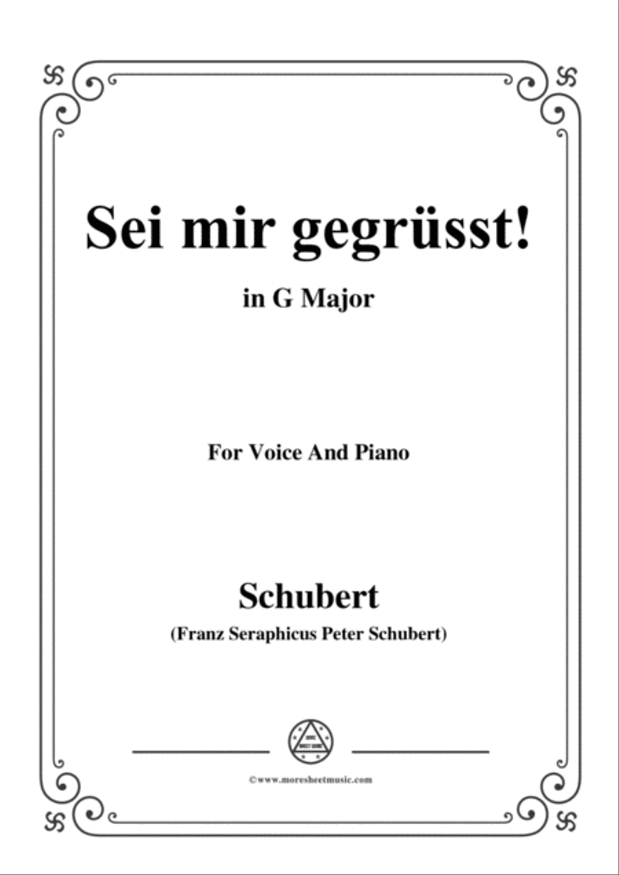 Schubert-Sei mir gegrüsst!,Op.20 No.1,in G Major,for Voice&Piano Voice scores gallery preview page 1
