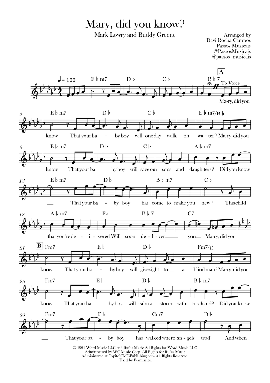 Mary, Did You Know? Piano scores gallery preview page 1