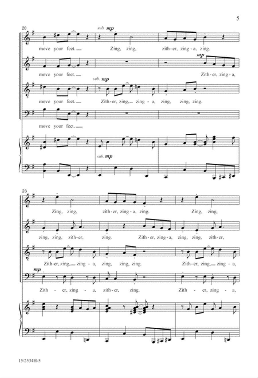 Zither, Zinga, Zing! 4-Part scores gallery preview page 6