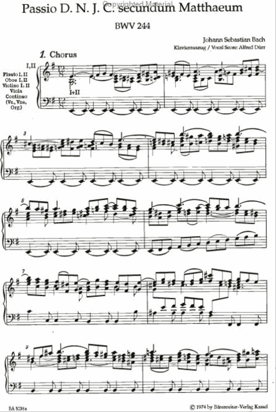 Matthaus-Passion BWV 244 Choir scores gallery preview page 2