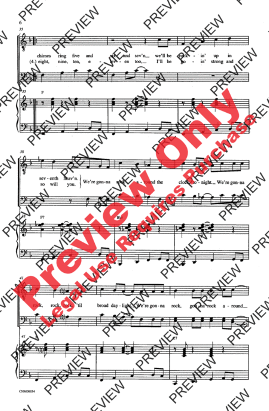 Rock Around the Clock Men's Choir scores gallery preview page 6