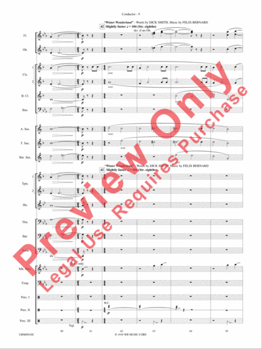 Let It Snow! / Winter Wonderland Concert Band scores gallery preview page 11