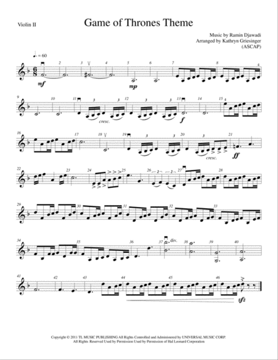 Game Of Thrones Cello scores gallery preview page 2