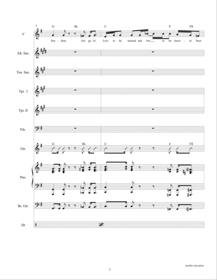 Mother Freedom Tenor Saxophone scores gallery preview page 5