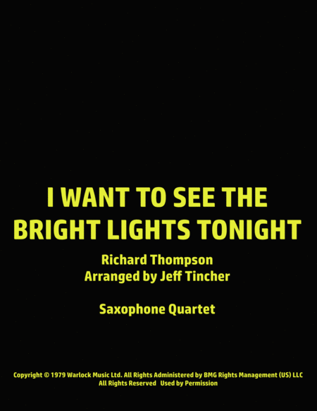 I Want To See The Bright Lights Tonight image number null