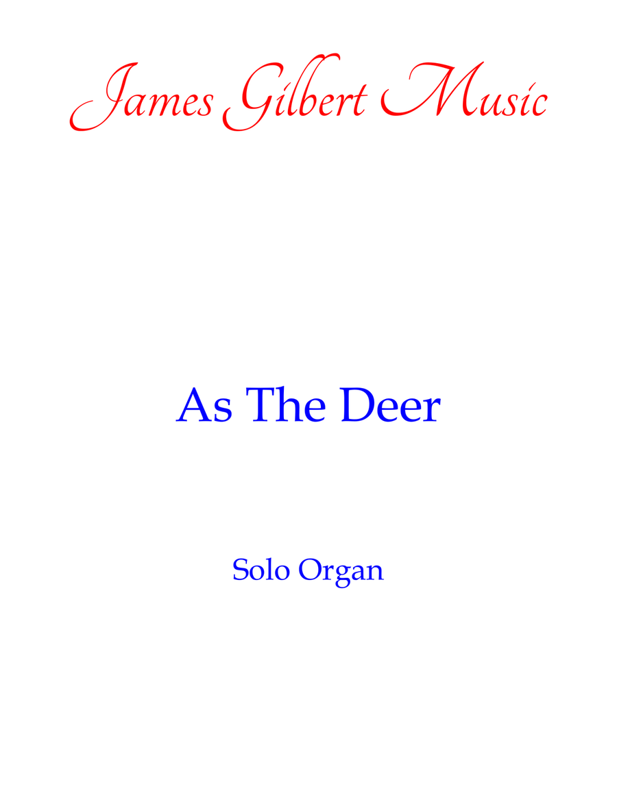As The Deer Organ Solo scores gallery preview page 1