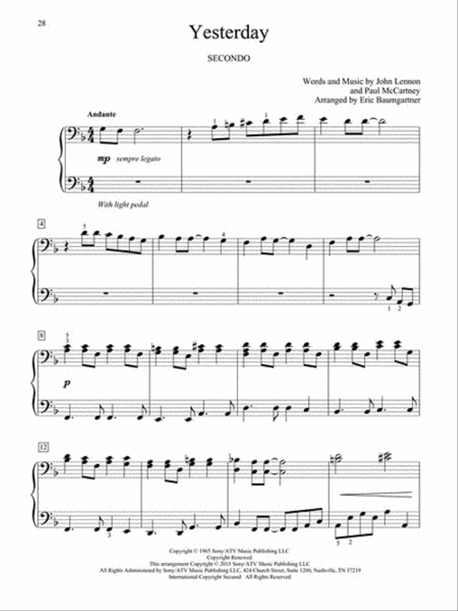 Easy Pop Duets Easy Piano scores gallery preview page 5
