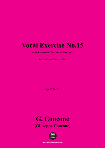 G. Concone-Vocal Exercise No.15,for Contralto(or Bass) and Piano image number null