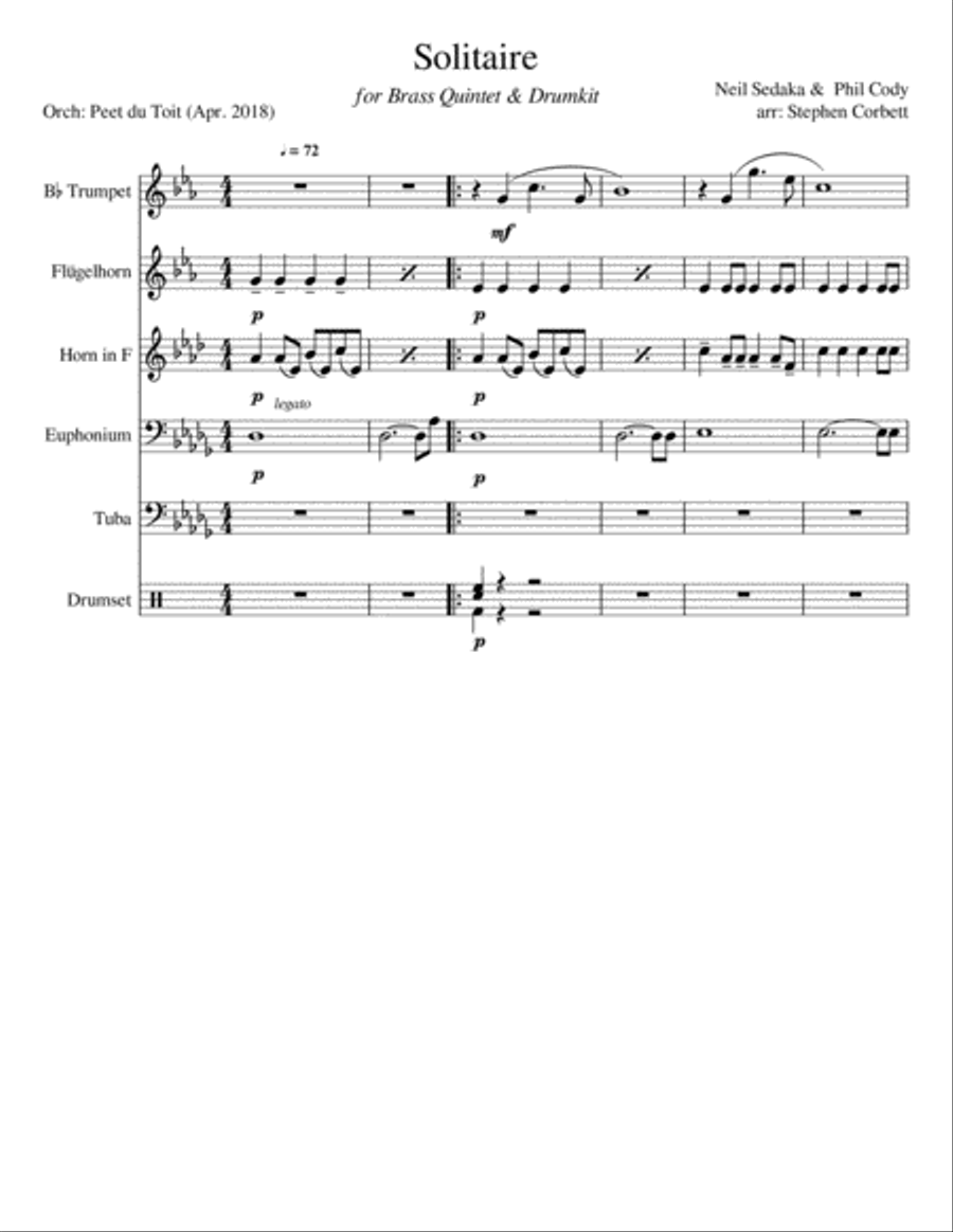 Solitaire Small Ensemble scores gallery preview page 1