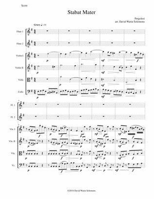 Stabat Mater for 2 flutes and string quartet