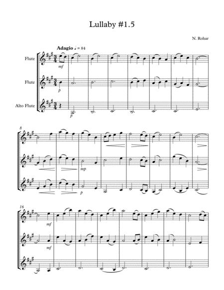 Lullaby #1.5 for two C flutes and alto flute image number null