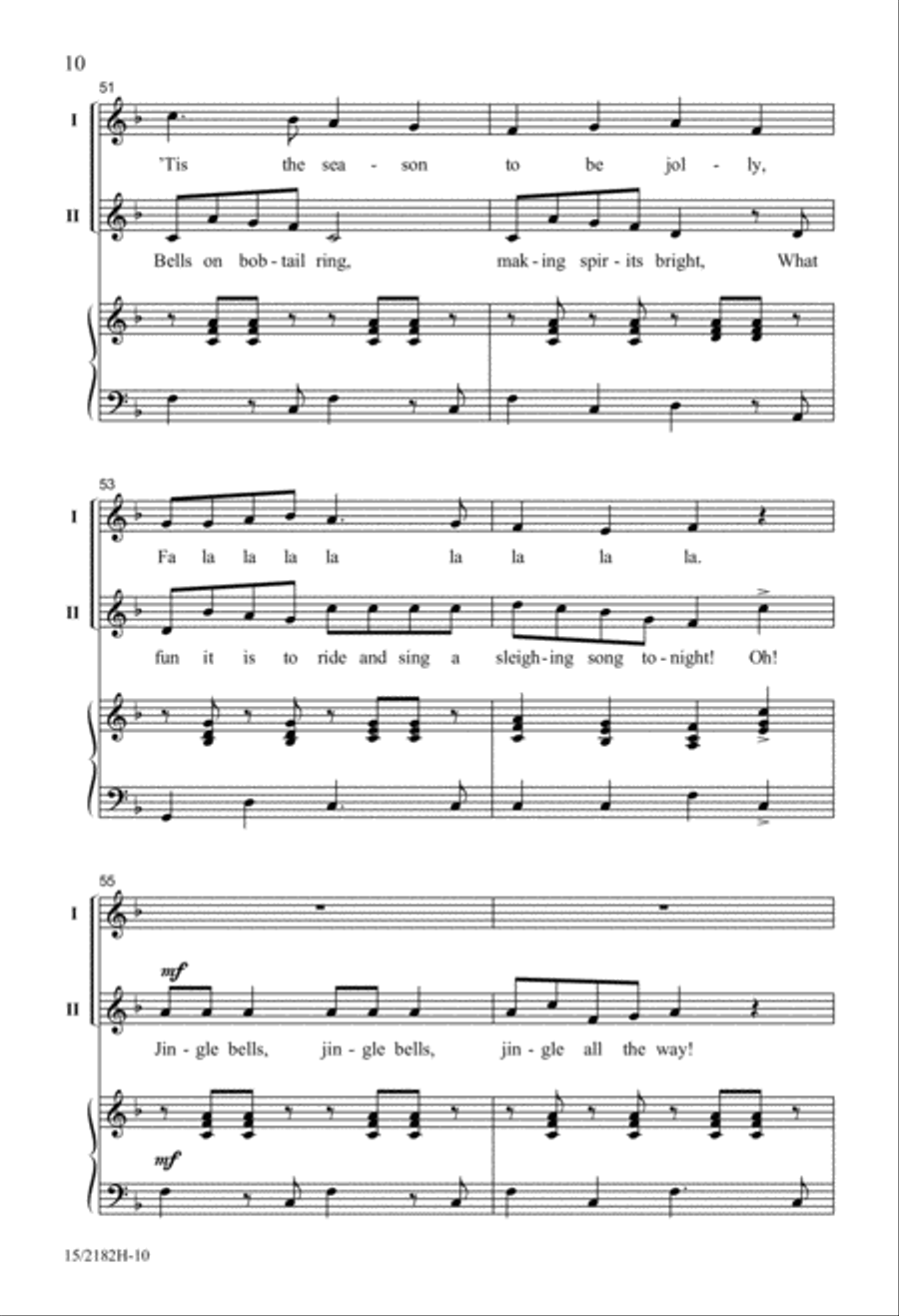Deck the Hall with Jingle Bells 2-Part scores gallery preview page 10