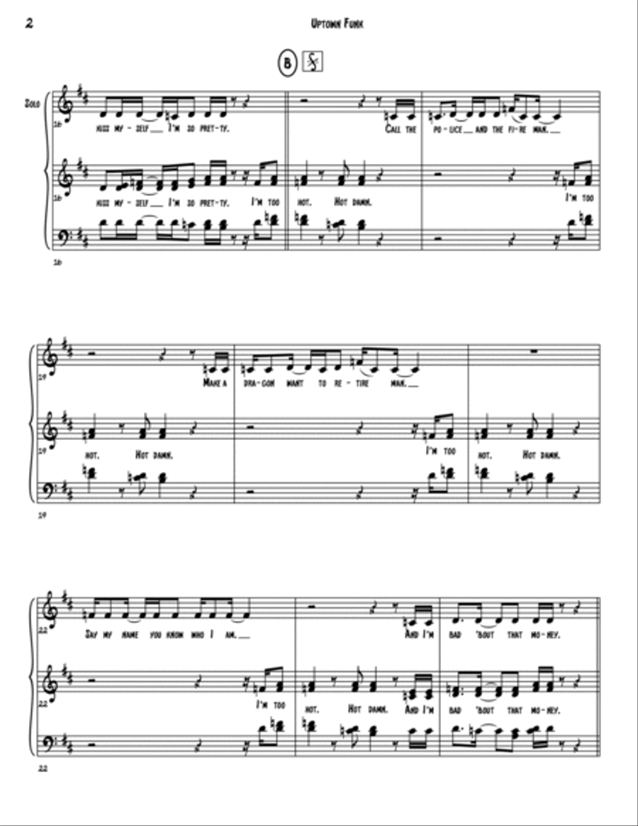 Uptown Funk 4-Part scores gallery preview page 2