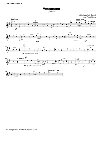 Vergangen (Saxophone Quartet)
