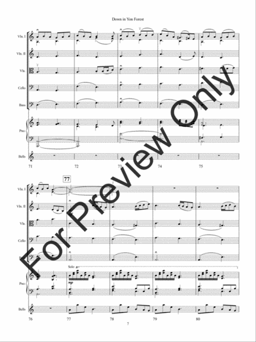 Down in Yon Forest (Score) String Orchestra scores gallery preview page 10