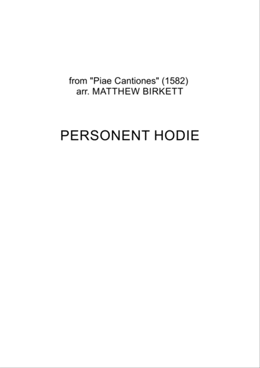 Book cover for Personent Hodie