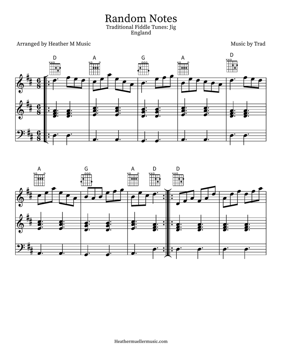 Random Notes Violin scores gallery preview page 1